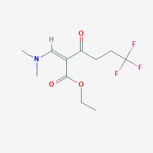 molecular formula C11H16F3NO3 B2443934 ethyl (2Z)-2-[(dimethylamino)methylidene]-6,6,6-trifluoro-3-oxohexanoate CAS No. 2253644-37-8