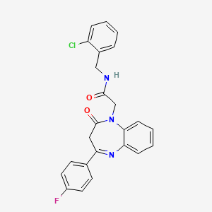 molecular formula C24H19ClFN3O2 B2443938 N-[(2-chlorophenyl)methyl]-2-[4-(4-fluorophenyl)-2-oxo-2,3-dihydro-1H-1,5-benzodiazepin-1-yl]acetamide CAS No. 951547-86-7