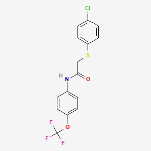 2-[(4-chlorophenyl)sulfanyl]-N-[4-(trifluoromethoxy)phenyl]acetamide