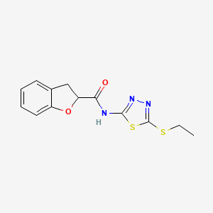molecular formula C13H13N3O2S2 B2443952 N-[(2Z)-5-(ethylsulfanyl)-1,3,4-thiadiazol-2(3H)-ylidene]-2,3-dihydro-1-benzofuran-2-carboxamide CAS No. 915914-52-2