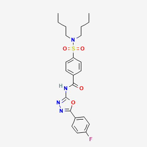 4-(dibutylsulfamoyl)-N-[5-(4-fluorophenyl)-1,3,4-oxadiazol-2-yl]benzamide