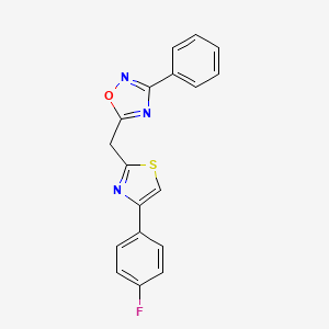5-((4-(4-Fluorophenyl)thiazol-2-yl)methyl)-3-phenyl-1,2,4-oxadiazole