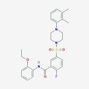 5-((4-(2,3-dimethylphenyl)piperazin-1-yl)sulfonyl)-N-(2-ethoxyphenyl)-2-fluorobenzamide