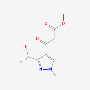 molecular formula C9H10F2N2O3 B2443967 Methyl 3-(3-(difluoromethyl)-1-methyl-1H-pyrazol-4-yl)-3-oxopropanoate CAS No. 1806680-93-2