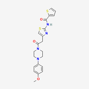 molecular formula C21H22N4O3S2 B2443984 N-(4-(2-(4-(4-methoxyphenyl)piperazin-1-yl)-2-oxoethyl)thiazol-2-yl)thiophene-2-carboxamide CAS No. 921827-80-7