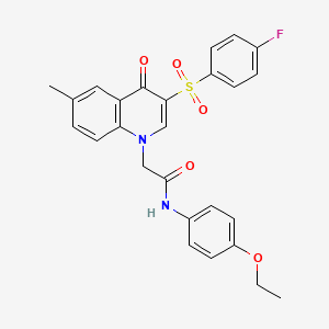molecular formula C26H23FN2O5S B2444003 N-(4-ethoxyphenyl)-2-[3-(4-fluorobenzenesulfonyl)-6-methyl-4-oxo-1,4-dihydroquinolin-1-yl]acetamide CAS No. 866808-53-9