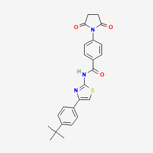 molecular formula C24H23N3O3S B2444005 N-[4-(4-tert-butylphenyl)-1,3-thiazol-2-yl]-4-(2,5-dioxopyrrolidin-1-yl)benzamide CAS No. 330200-81-2