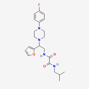 molecular formula C22H29FN4O3 B2444038 N1-(2-(4-(4-fluorophenyl)piperazin-1-yl)-2-(furan-2-yl)ethyl)-N2-isobutyloxalamide CAS No. 877632-63-8