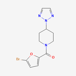 molecular formula C12H13BrN4O2 B2444048 (4-(2H-1,2,3-triazol-2-yl)piperidin-1-yl)(5-bromofuran-2-yl)methanone CAS No. 2034576-60-6