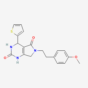 B2444050 6-(4-methoxyphenethyl)-4-(thiophen-2-yl)-3,4,6,7-tetrahydro-1H-pyrrolo[3,4-d]pyrimidine-2,5-dione CAS No. 940250-85-1