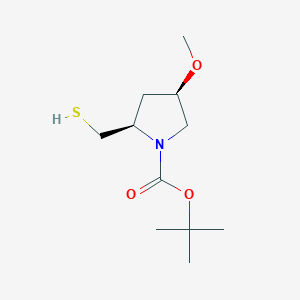 molecular formula C11H21NO3S B2444077 Tert-butyl (2R,4R)-4-methoxy-2-(sulfanylmethyl)pyrrolidine-1-carboxylate CAS No. 2416218-84-1