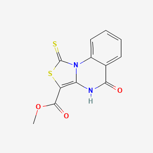 molecular formula C12H8N2O3S2 B2444112 Methyl 5-oxo-1-thioxo-4,5-dihydro[1,3]thiazolo[3,4-a]quinazoline-3-carboxylate CAS No. 443107-42-4