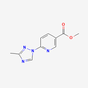 molecular formula C10H10N4O2 B2444126 methyl 6-(3-methyl-1H-1,2,4-triazol-1-yl)nicotinate CAS No. 866009-51-0