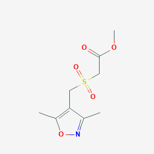molecular formula C9H13NO5S B2444165 Methyl 2-{[(3,5-dimethyl-4-isoxazolyl)methyl]sulfonyl}acetate CAS No. 303985-22-0