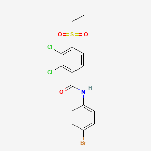 molecular formula C15H12BrCl2NO3S B2444168 N-(4-bromophenyl)-2,3-dichloro-4-(ethylsulfonyl)benzenecarboxamide CAS No. 477886-34-3