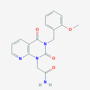 molecular formula C17H16N4O4 B2444171 2-[3-(2-methoxybenzyl)-2,4-dioxo-3,4-dihydropyrido[2,3-d]pyrimidin-1(2H)-yl]acetamide CAS No. 931726-90-8