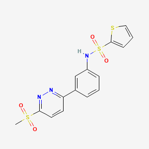 molecular formula C15H13N3O4S3 B2444175 N-[3-(6-methanesulfonylpyridazin-3-yl)phenyl]thiophene-2-sulfonamide CAS No. 921583-58-6