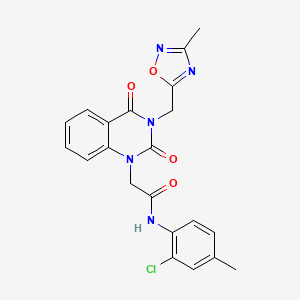 molecular formula C21H18ClN5O4 B2444188 N-(2-chloro-4-methylphenyl)-2-(3-((3-methyl-1,2,4-oxadiazol-5-yl)methyl)-2,4-dioxo-3,4-dihydroquinazolin-1(2H)-yl)acetamide CAS No. 941934-49-2