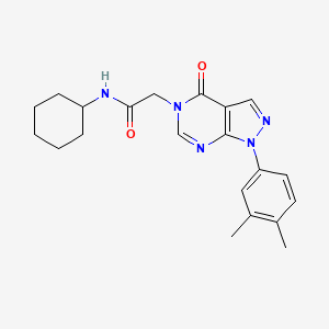 molecular formula C21H25N5O2 B2444203 N-cyclohexyl-2-[1-(3,4-dimethylphenyl)-4-oxo-1H,4H,5H-pyrazolo[3,4-d]pyrimidin-5-yl]acetamide CAS No. 852451-65-1