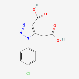 molecular formula C11H8ClN3O4 B2444228 5-(carboxymethyl)-1-(4-chlorophenyl)-1H-1,2,3-triazole-4-carboxylic acid CAS No. 439095-10-0