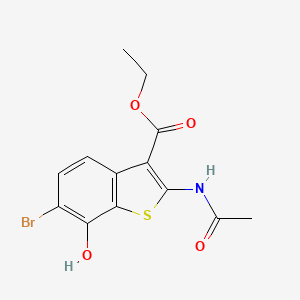 molecular formula C13H12BrNO4S B2444237 Ethyl 2-(acetylamino)-6-bromo-7-hydroxy-1-benzothiophene-3-carboxylate CAS No. 113407-93-5