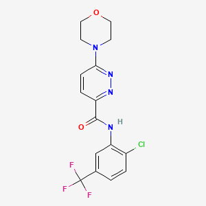 molecular formula C16H14ClF3N4O2 B2444244 N-(2-chloro-5-(trifluoromethyl)phenyl)-6-morpholinopyridazine-3-carboxamide CAS No. 1396787-05-5