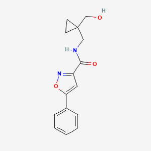 molecular formula C15H16N2O3 B2444255 N-((1-(hydroxymethyl)cyclopropyl)methyl)-5-phenylisoxazole-3-carboxamide CAS No. 1257553-61-9