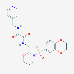 molecular formula C21H24N4O7S B2444258 N1-((3-((2,3-dihydrobenzo[b][1,4]dioxin-6-yl)sulfonyl)-1,3-oxazinan-2-yl)methyl)-N2-(pyridin-4-ylmethyl)oxalamide CAS No. 872881-59-9