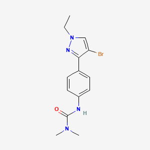molecular formula C14H17BrN4O B2444316 N'-[4-(4-bromo-1-ethyl-1H-pyrazol-3-yl)phenyl]-N,N-dimethylurea CAS No. 942920-94-7