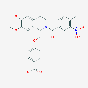 molecular formula C28H28N2O8 B2444318 Methyl 4-((6,7-dimethoxy-2-(4-methyl-3-nitrobenzoyl)-1,2,3,4-tetrahydroisoquinolin-1-yl)methoxy)benzoate CAS No. 486452-94-2