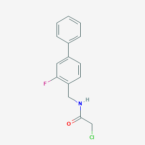 molecular formula C15H13ClFNO B2444319 2-Chloro-N-[(2-fluoro-4-phenylphenyl)methyl]acetamide CAS No. 2411299-13-1