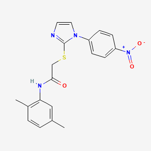 molecular formula C19H18N4O3S B2444383 N-(2,5-dimethylphenyl)-2-{[1-(4-nitrophenyl)-1H-imidazol-2-yl]sulfanyl}acetamide CAS No. 851079-48-6