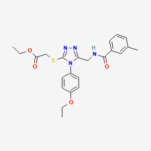 Ethyl 2-[[4-(4-ethoxyphenyl)-5-[[(3-methylbenzoyl)amino]methyl]-1,2,4-triazol-3-yl]sulfanyl]acetate
