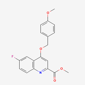 molecular formula C19H16FNO4 B2444396 Methyl 6-fluoro-4-[(4-methoxyphenyl)methoxy]quinoline-2-carboxylate CAS No. 1358249-00-9