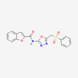 N-(5-((phenylsulfonyl)methyl)-1,3,4-oxadiazol-2-yl)benzofuran-2-carboxamide
