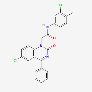 molecular formula C23H17Cl2N3O2 B2444405 2-(6-chloro-2-oxo-4-phenyl-1,2-dihydroquinazolin-1-yl)-N-(3-chloro-4-methylphenyl)acetamide CAS No. 1112310-76-5