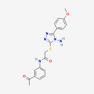 molecular formula C19H19N5O3S B2444465 N-(3-acetylphenyl)-2-{[4-amino-5-(4-methoxyphenyl)-4H-1,2,4-triazol-3-yl]sulfanyl}acetamide CAS No. 899754-58-6