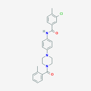 molecular formula C26H26ClN3O2 B244448 3-chloro-4-methyl-N-{4-[4-(2-methylbenzoyl)-1-piperazinyl]phenyl}benzamide 