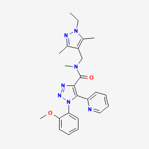 molecular formula C24H27N7O2 B2444482 N-[(1-ethyl-3,5-dimethyl-1H-pyrazol-4-yl)methyl]-1-(2-methoxyphenyl)-N-methyl-5-(pyridin-2-yl)-1H-1,2,3-triazole-4-carboxamide CAS No. 1396768-09-4