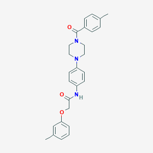 molecular formula C27H29N3O3 B244451 N-[4-[4-(4-methylbenzoyl)piperazin-1-yl]phenyl]-2-(3-methylphenoxy)acetamide 