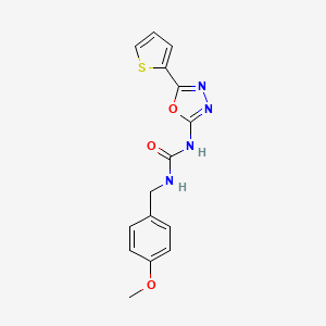 molecular formula C15H14N4O3S B2444530 1-(4-Methoxybenzyl)-3-(5-(thiophen-2-yl)-1,3,4-oxadiazol-2-yl)urea CAS No. 1251545-36-4