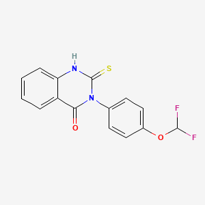 molecular formula C15H10F2N2O2S B2444538 3-[4-(Difluoromethoxy)phenyl]-2-sulfanyl-3,4-dihydroquinazolin-4-one CAS No. 380340-06-7