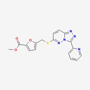molecular formula C17H13N5O3S B2444550 methyl 5-({[3-(pyridin-2-yl)-[1,2,4]triazolo[4,3-b]pyridazin-6-yl]sulfanyl}methyl)furan-2-carboxylate CAS No. 868968-05-2