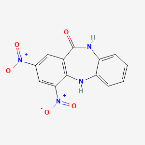 molecular formula C13H8N4O5 B2444592 2,4-DINITRO-5,10-DIHYDRO-DIBENZO(B,E)(1,4)DIAZEPIN-11-ONE CAS No. 22177-14-6