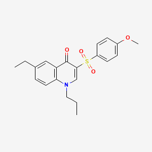 molecular formula C21H23NO4S B2444608 6-ethyl-3-(4-methoxybenzenesulfonyl)-1-propyl-1,4-dihydroquinolin-4-one CAS No. 899217-34-6