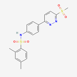 molecular formula C19H19N3O4S2 B2444616 N-[4-(6-methanesulfonylpyridazin-3-yl)phenyl]-2,4-dimethylbenzene-1-sulfonamide CAS No. 921585-01-5
