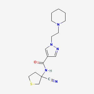 molecular formula C16H23N5OS B2444619 N-(3-cyanothiolan-3-yl)-1-[2-(piperidin-1-yl)ethyl]-1H-pyrazole-4-carboxamide CAS No. 1797172-61-2