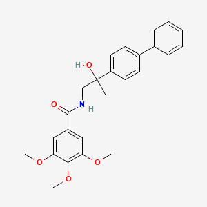 molecular formula C25H27NO5 B2444637 N-(2-([1,1'-biphenyl]-4-yl)-2-hydroxypropyl)-3,4,5-trimethoxybenzamide CAS No. 1396802-05-3