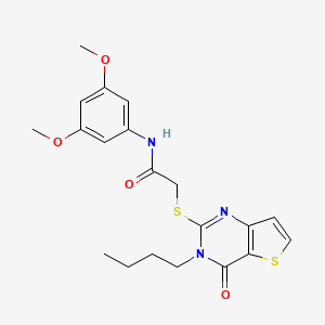 molecular formula C20H23N3O4S2 B2444647 2-({3-butyl-4-oxo-3H,4H-thieno[3,2-d]pyrimidin-2-yl}sulfanyl)-N-(3,5-dimethoxyphenyl)acetamide CAS No. 1252907-13-3