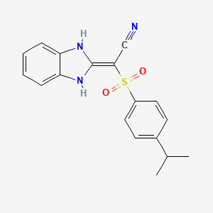 B2444650 2-(3-Hydrobenzimidazol-2-ylidene)-2-((4-(isopropyl)phenyl)sulfonyl)ethanenitrile CAS No. 1022395-48-7
